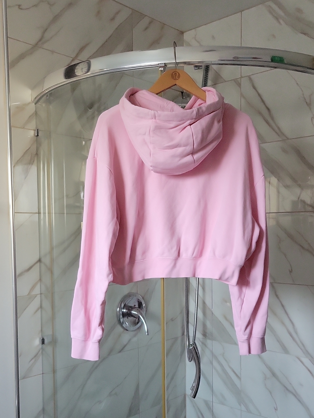 Nike Light Pink Cropped Hoodie with White Swoosh - Picture 3 of 9
